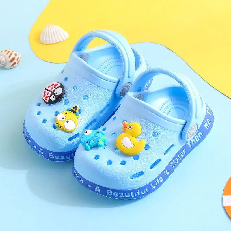 ToonTrek Toddler Slippers: Summer Fun for Kids! - Sky Blue / 18