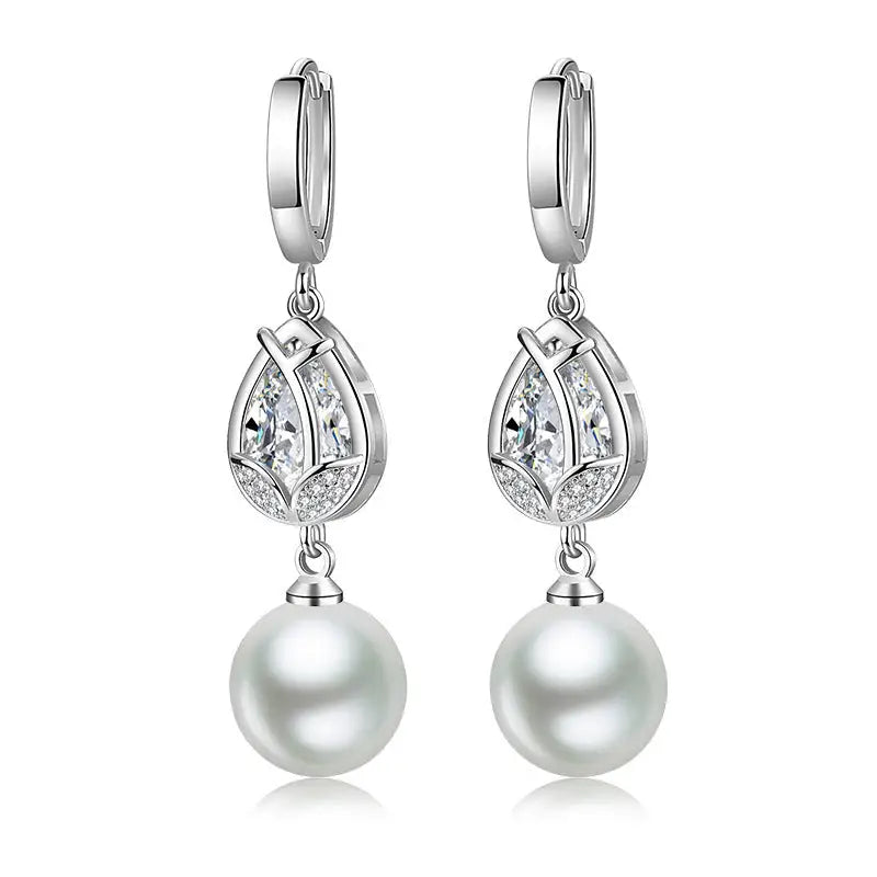 Tulip Pearl Drop Earrings
