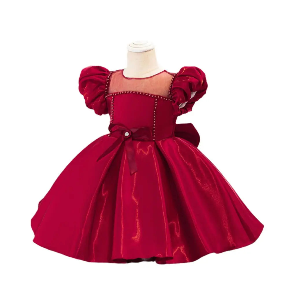 TwinkleTales Bow Puff Sleeve Princess Dress
