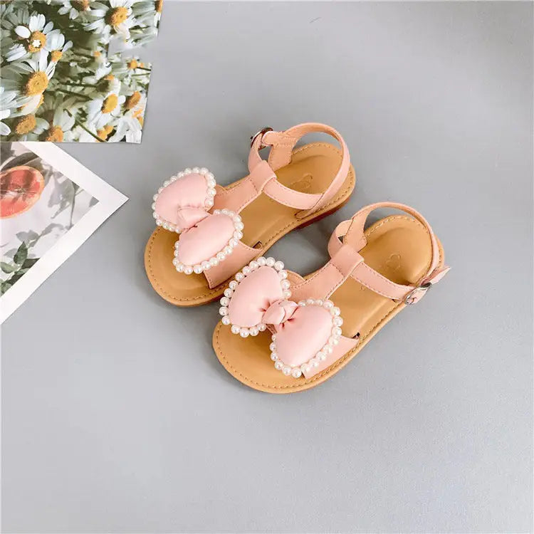 TwinkleToes Girls Bowknot Sandals - Pink / 21