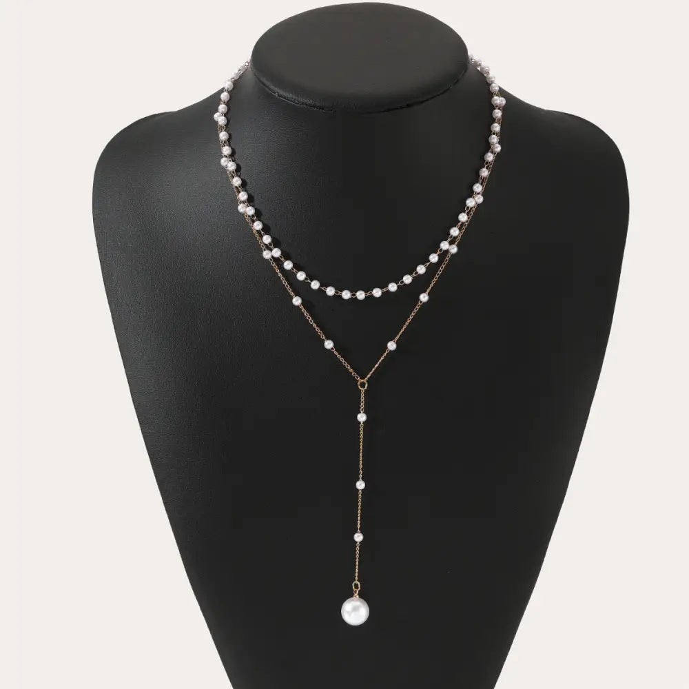 TwinLuxe Pearl Layer Necklace for Elegant Sophistication
