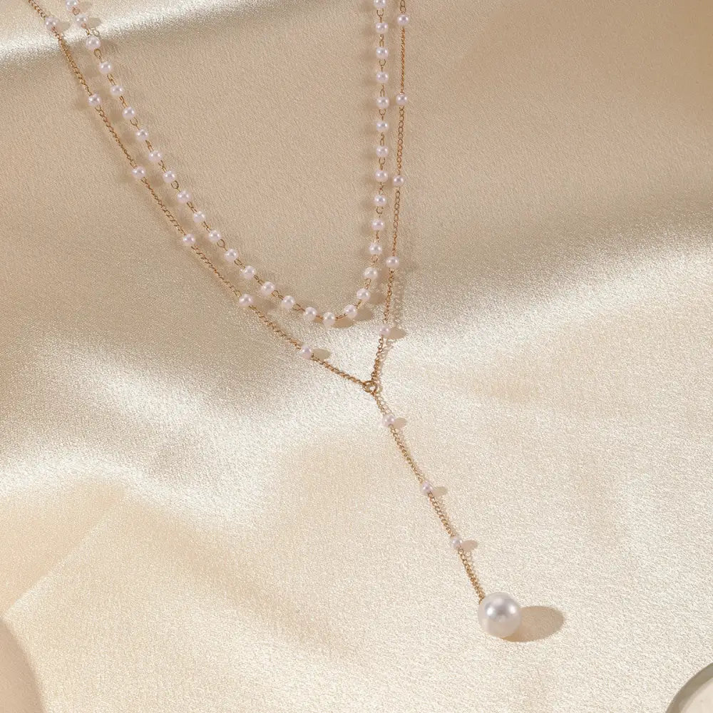 TwinLuxe Pearl Layer Necklace for Elegant Sophistication