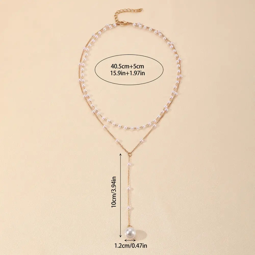 TwinLuxe Pearl Layer Necklace for Elegant Sophistication