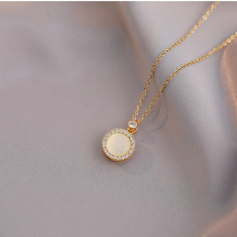 Twirl Opal Pendant: Women’s Rotating Necklace - X202 Opal Necklace Gold