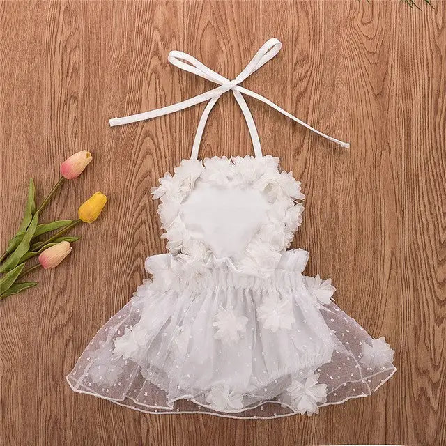 TwirlTots: Ruffle Dress for Kids 0-9Y - White / 6M