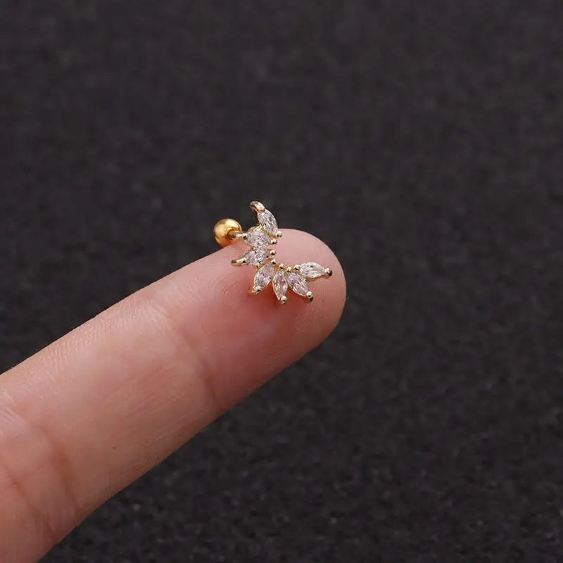 TwistLeaf Stainless Steel Elegant Ear Studs - Gold 1