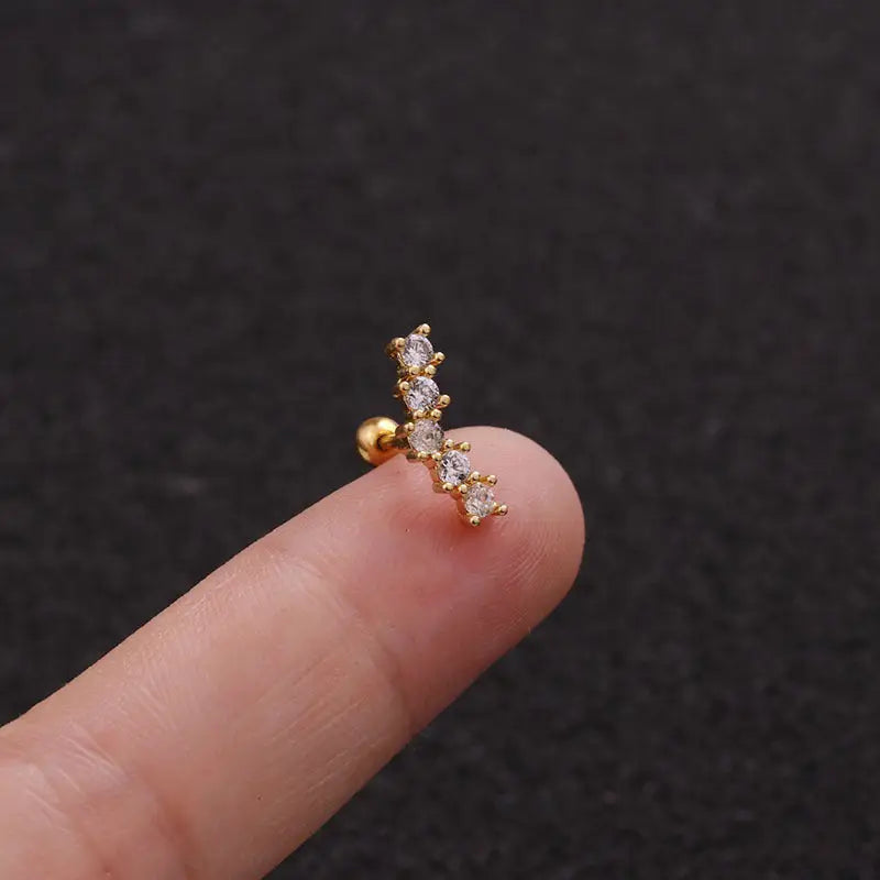 TwistLeaf Stainless Steel Elegant Ear Studs - Gold 4