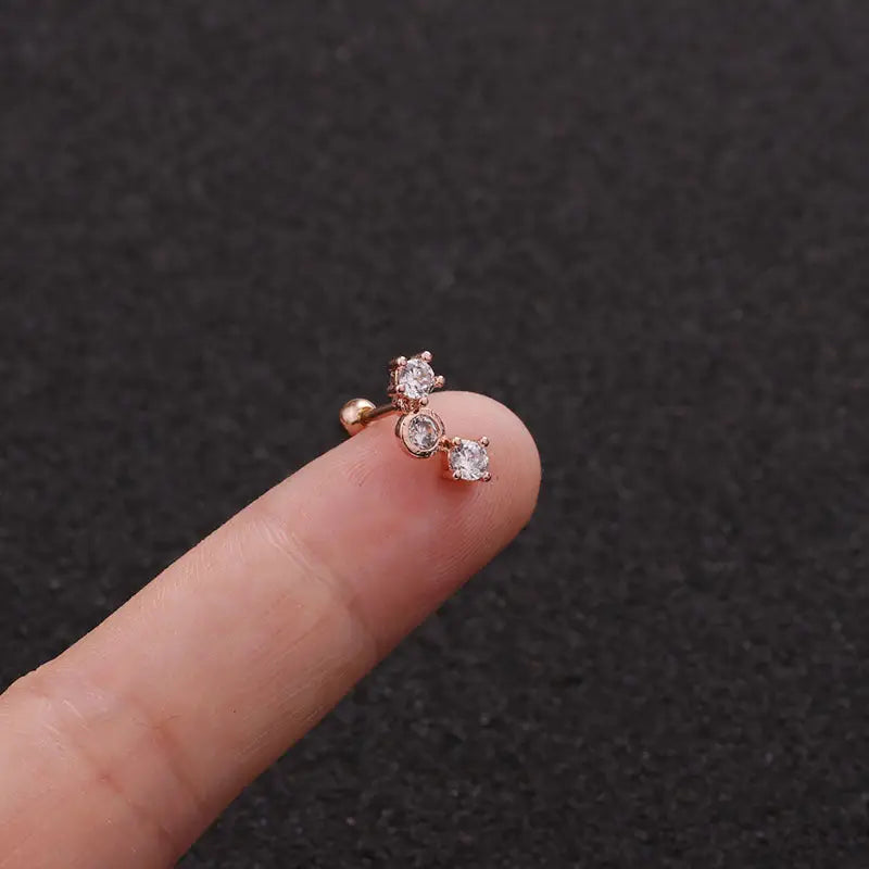 TwistLeaf Stainless Steel Elegant Ear Studs - Rose Gold 3
