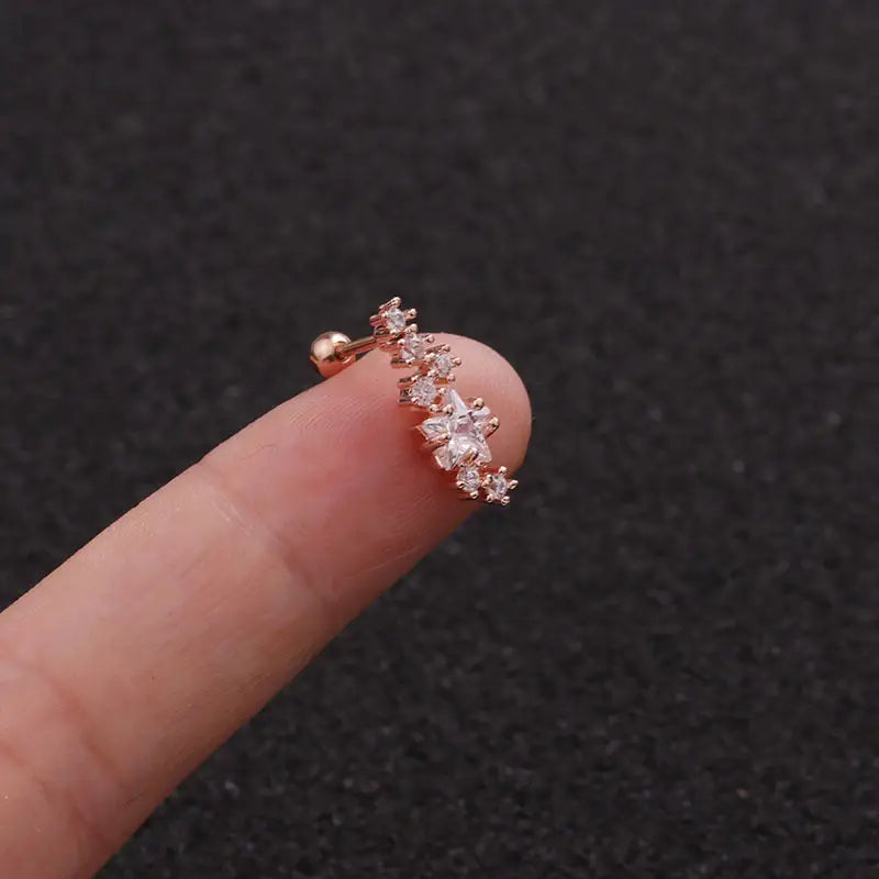 TwistLeaf Stainless Steel Elegant Ear Studs - Rose Gold 6