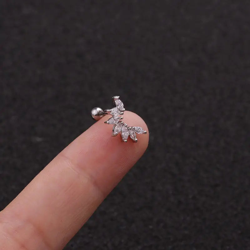 TwistLeaf Stainless Steel Elegant Ear Studs - Silver 1