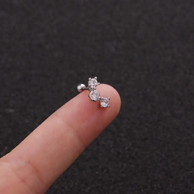 TwistLeaf Stainless Steel Elegant Ear Studs - Silver 3
