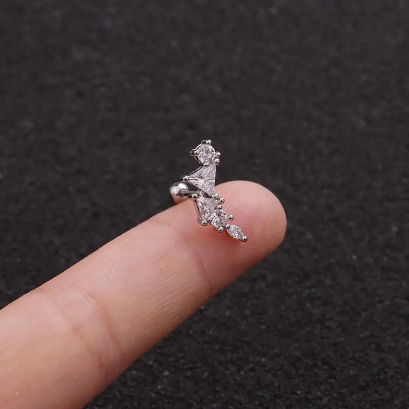 TwistLeaf Stainless Steel Elegant Ear Studs - Silver 5