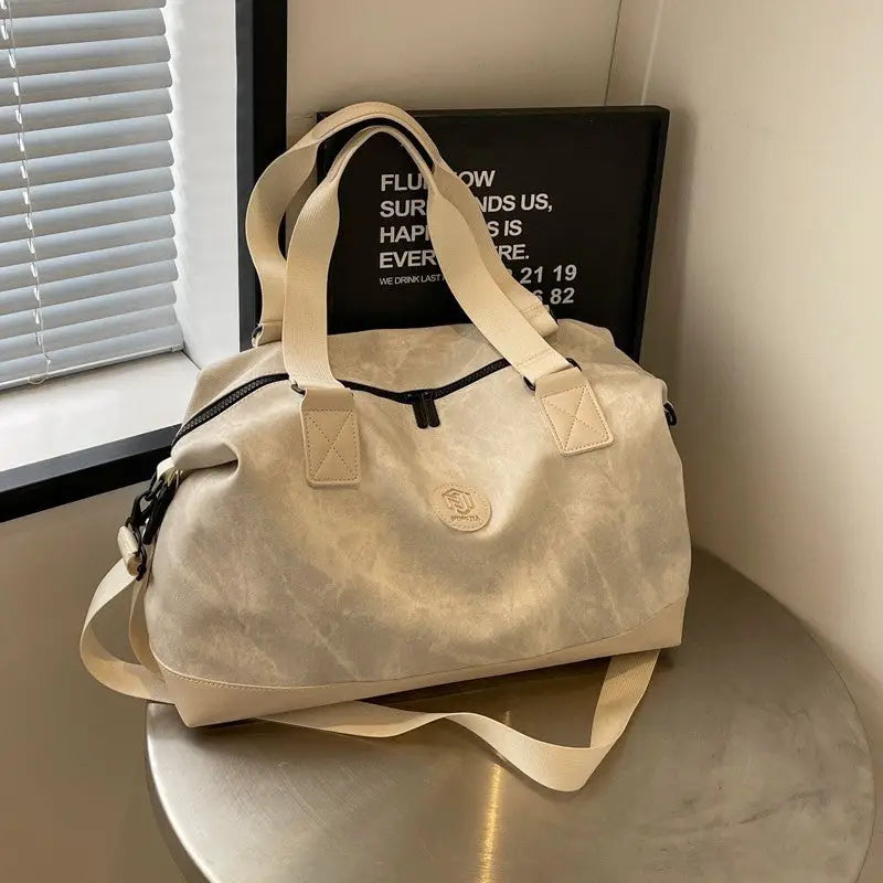 Unisex Ultra Light Wear Resistant Polyester Travel Bag - Beige