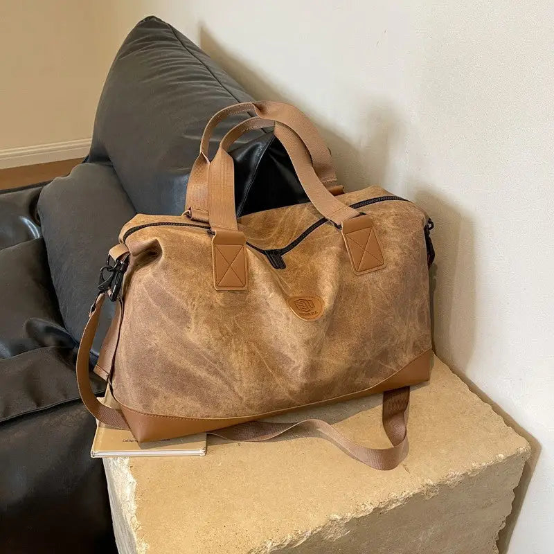 Unisex Ultra Light Wear Resistant Polyester Travel Bag - Brown