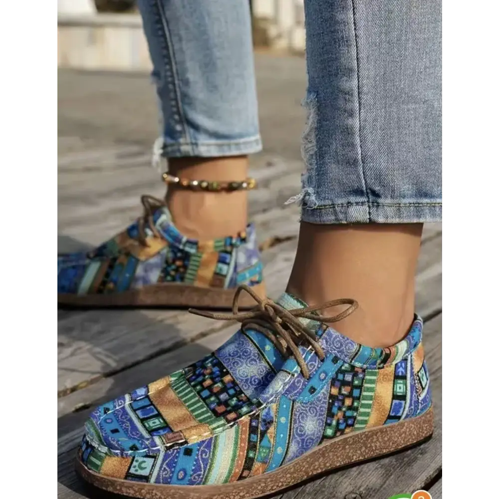 Universal Low Top Flat Heel Shoes in Multiple Colors - Blue / 36