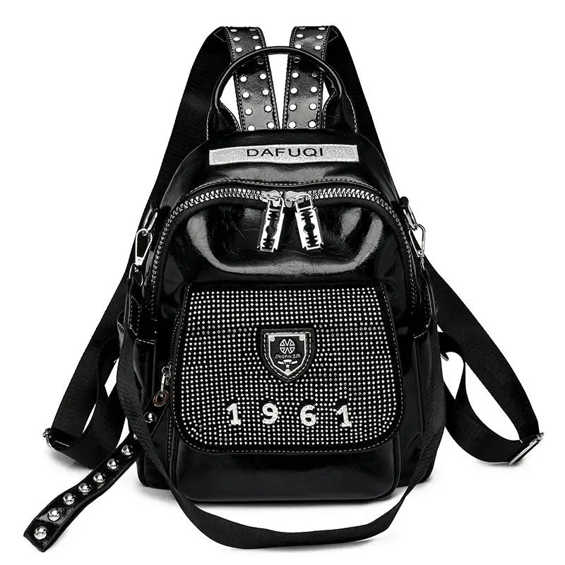 Urban Simplicity Diamond Stitch Travel Leather Bag with Document Pocket