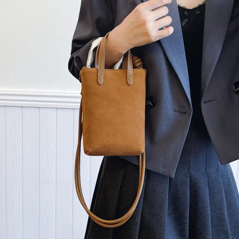 Urban Simplicity Double Strap Polyester Cotton Handbag