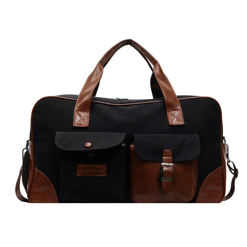 Urban Simplicity Oxford Cloth Travel Bag for Men and Women - Black