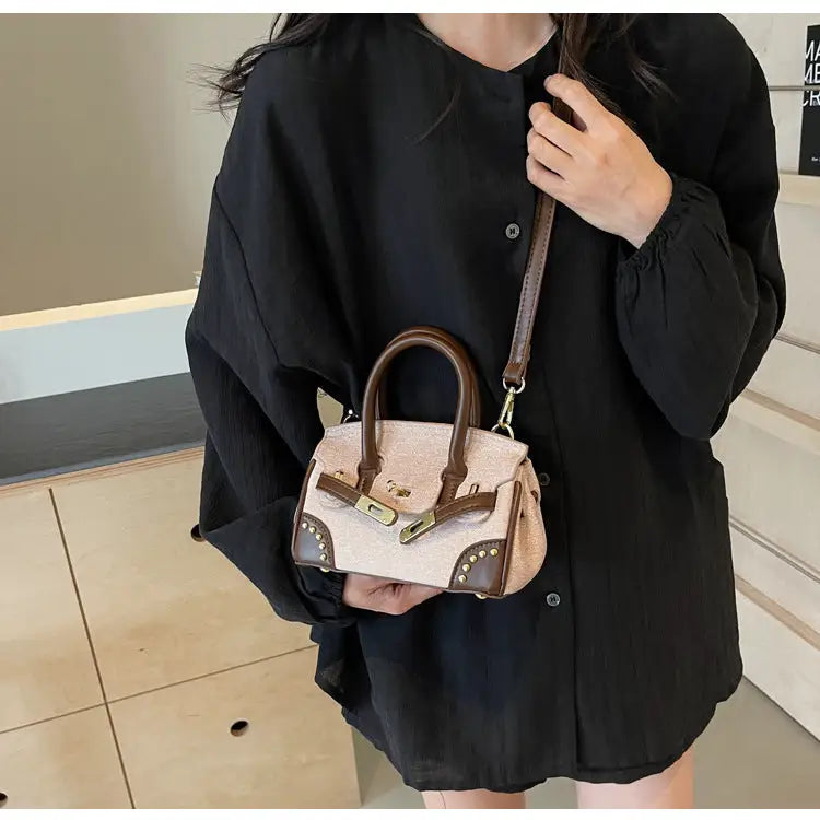 Urban Simplicity PU Shoulder Bag in Multiple Colors and Sizes - Khaki S