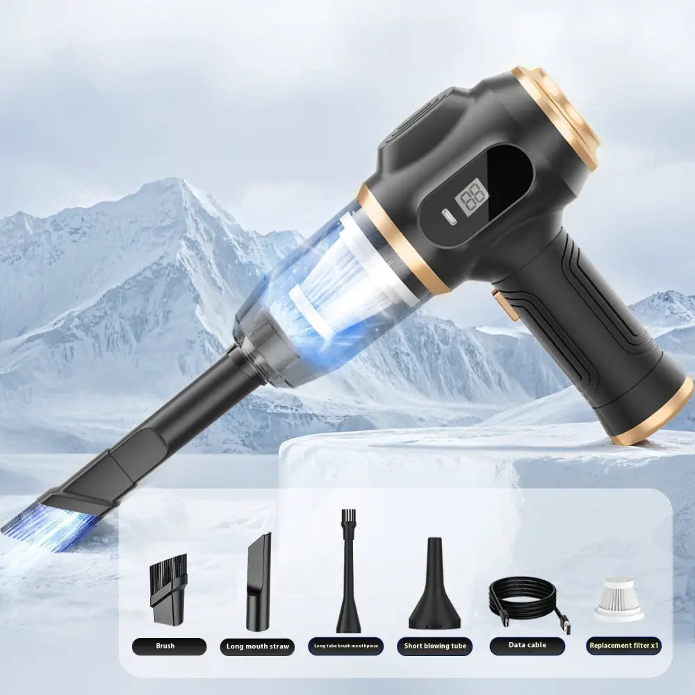 USB Digital Display Dual Use Blower and Suction Device Black Black Filter Element 1pc / With Power Monitor