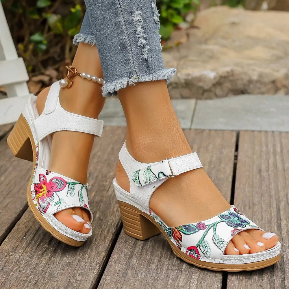 Velcro Chic: Women’s High Heel Casual Sandals