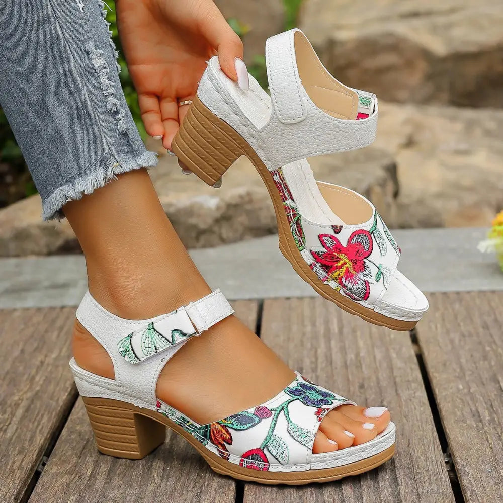 Velcro Chic: Women’s High Heel Casual Sandals