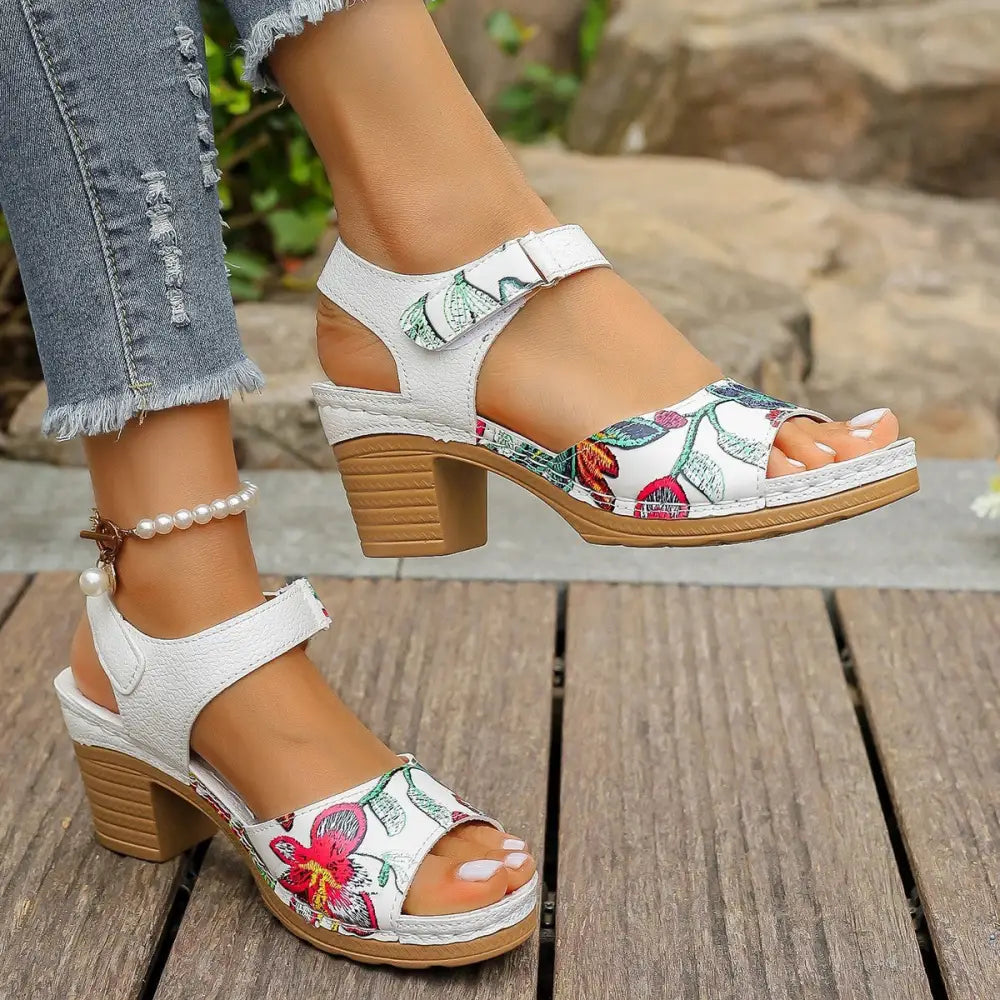 Velcro Chic: Women’s High Heel Casual Sandals