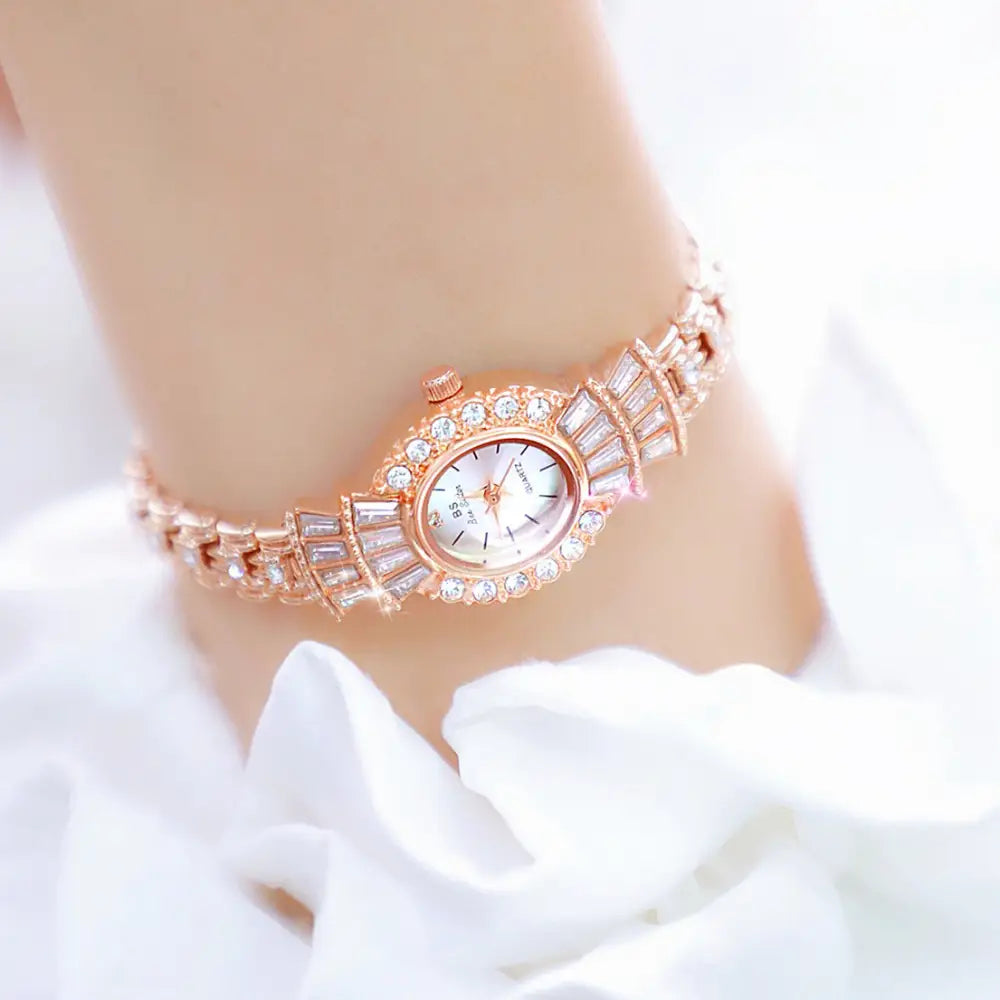 Vintage Chic Ladies Watch with Roman Numerals and Intricate Detailing