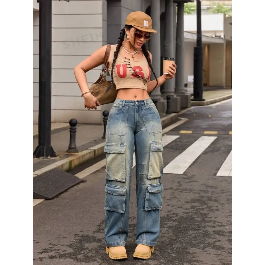 Vintage Multi-Pocket Cargo Jeans