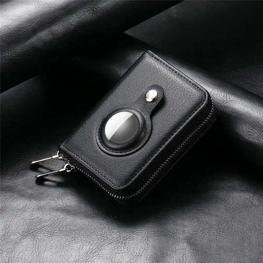 Waterproof PU Anti-Theft Unisex Wallet with Carbon Fiber Pattern - Black