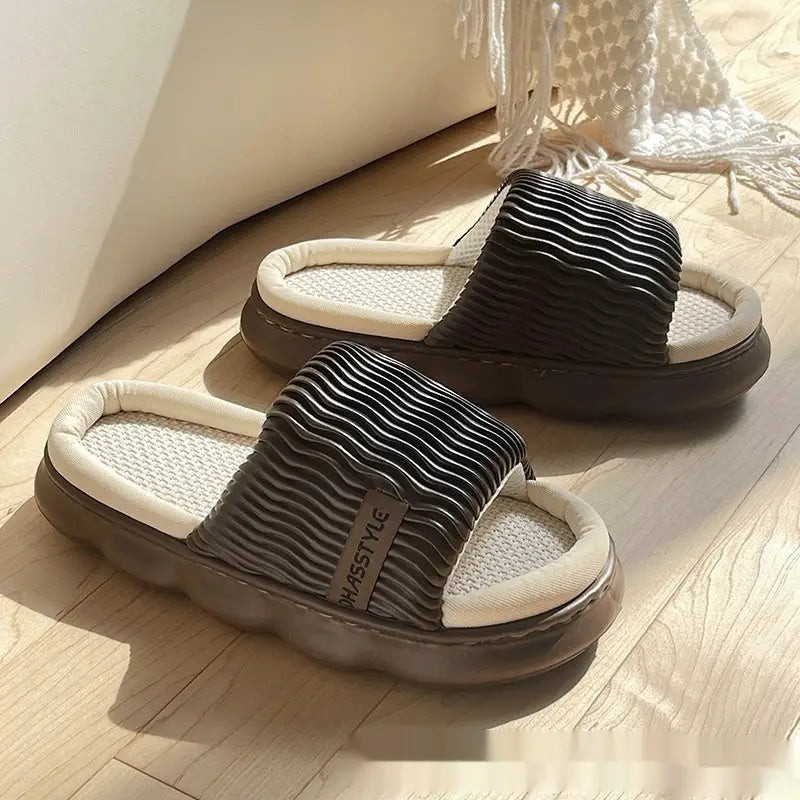 WaveSlip Linen Women’s Slippers - Chocolate / 36to37