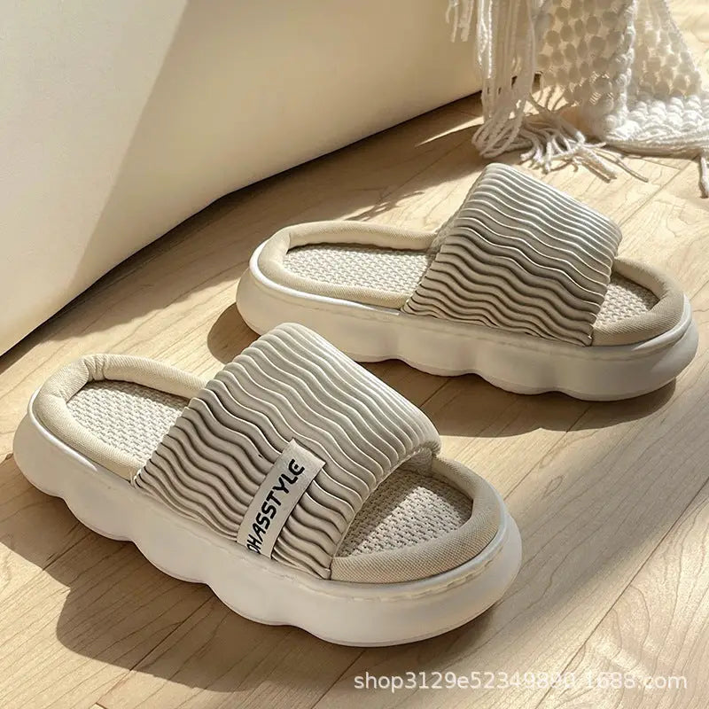 WaveSlip Linen Women’s Slippers - White / 36to37