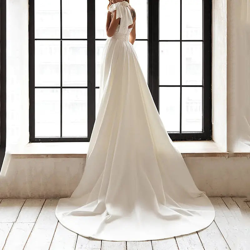 White High Waist Lace Long Skirt with Sequins