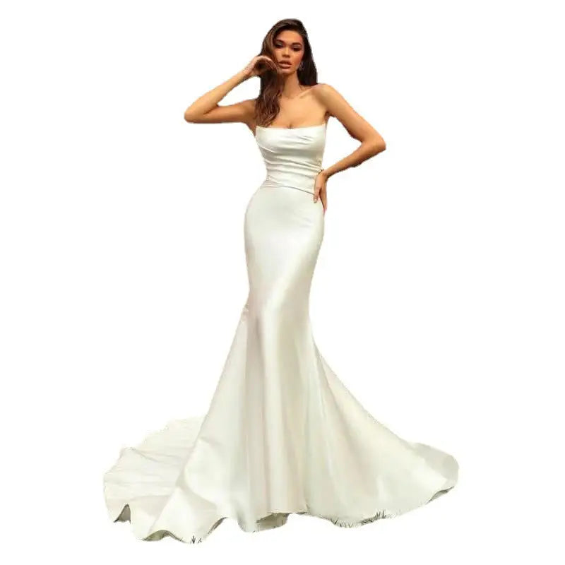 White Sleeveless Long Skirt for Women in Multiple Sizes