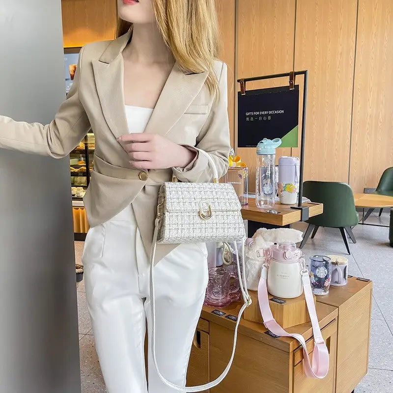 WildSquare Crossbody Baguette - White
