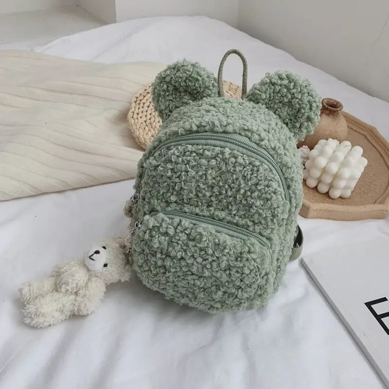 WildTravelCartoon Backpack - Green / Little bear