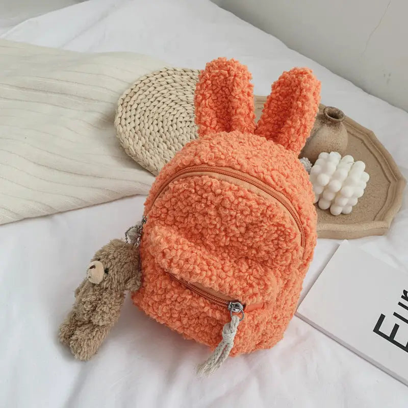 WildTravelCartoon Backpack - Orange / Rabbit