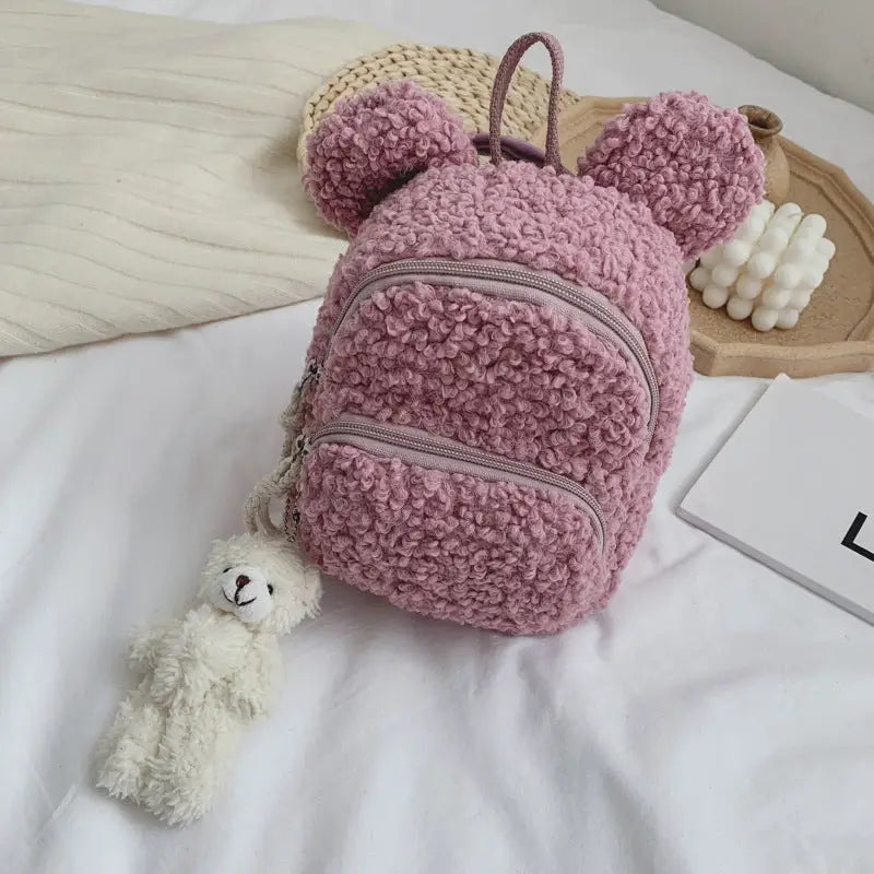 WildTravelCartoon Backpack - Purple / Little bear