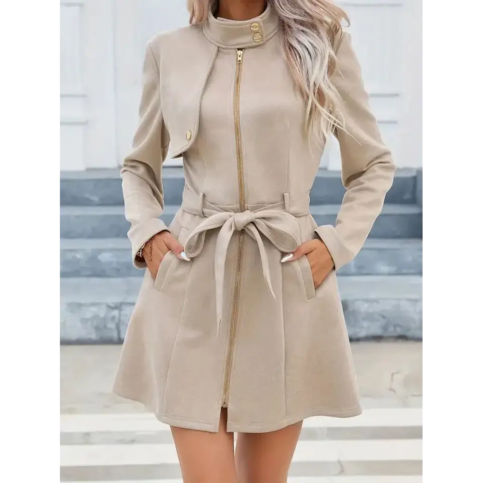 Winter Chic Double Breasted Jacket - Apricot / S