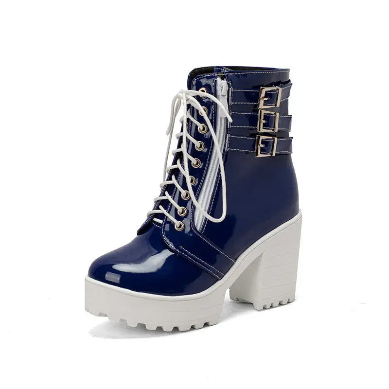 Winter Chic Short Booties - Blue / 34