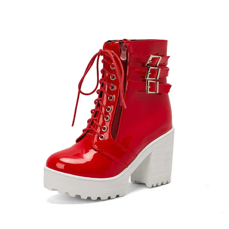 Winter Chic Short Booties - Red / 34