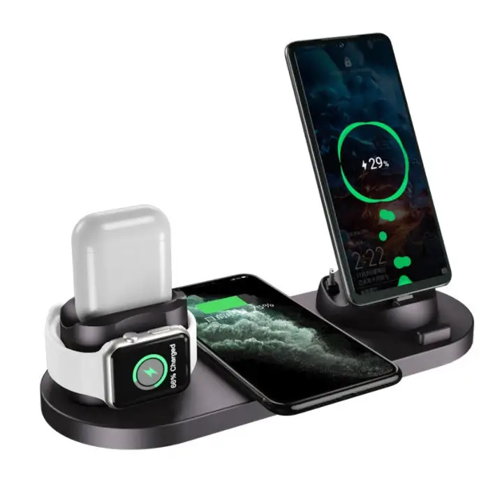 Wireless USB Charger with 2000mA Lithium Battery and Indicator Black / 15W / USB