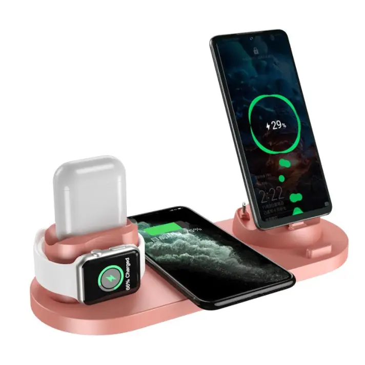 Wireless USB Charger with 2000mA Lithium Battery and Indicator Pink / 15W / USB