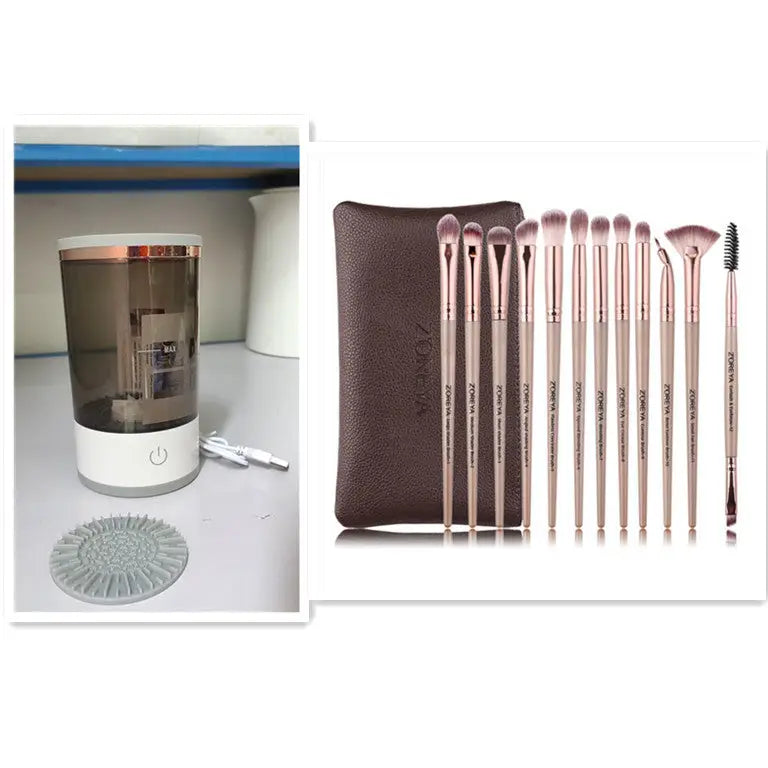 Women Eye Shadow Brush Cleaning Tool for Deep Makeup Brush Cleaning Set8 / USB