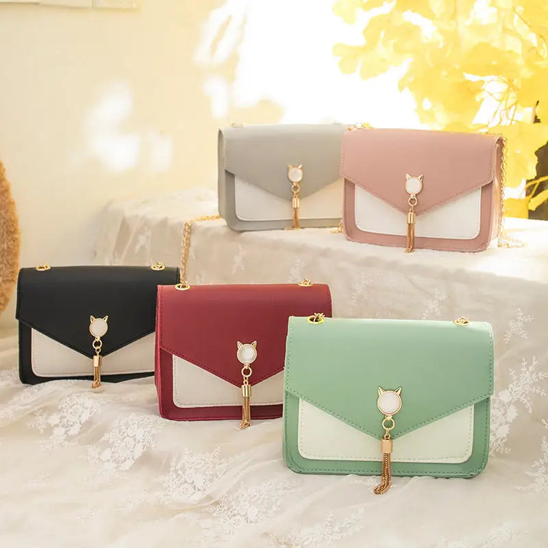 Womens Designer PU Leather Crossbody Shoulder Bag