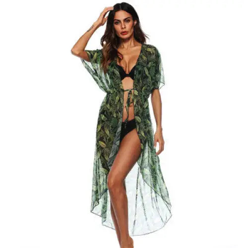Women’s printed loose bikini blouse
