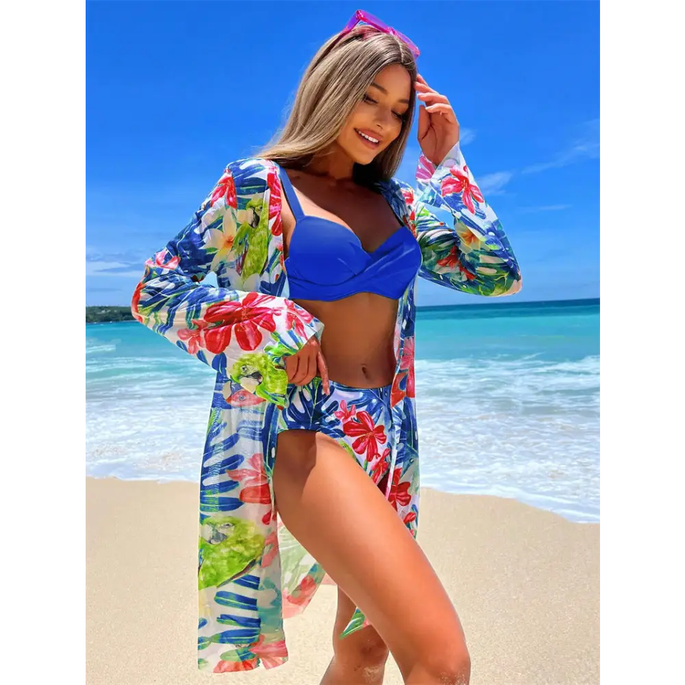 Women’s Two-piece Swimsuit Sexy Beach Blouse Bikini - Blue / S