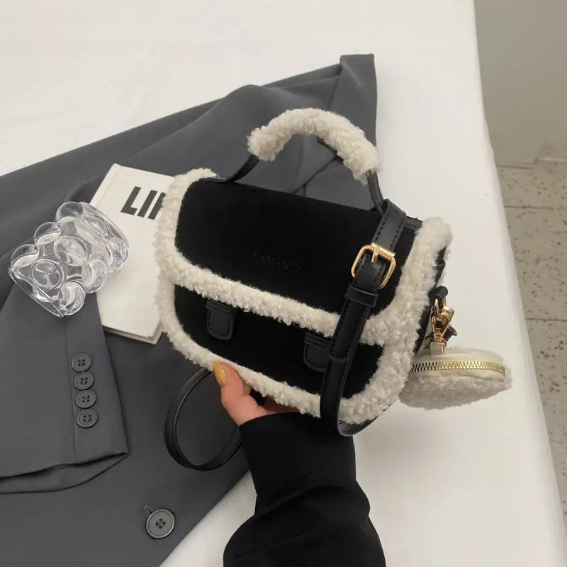 Women’s Urban Plush Crossbody Bag in Polyester - Black