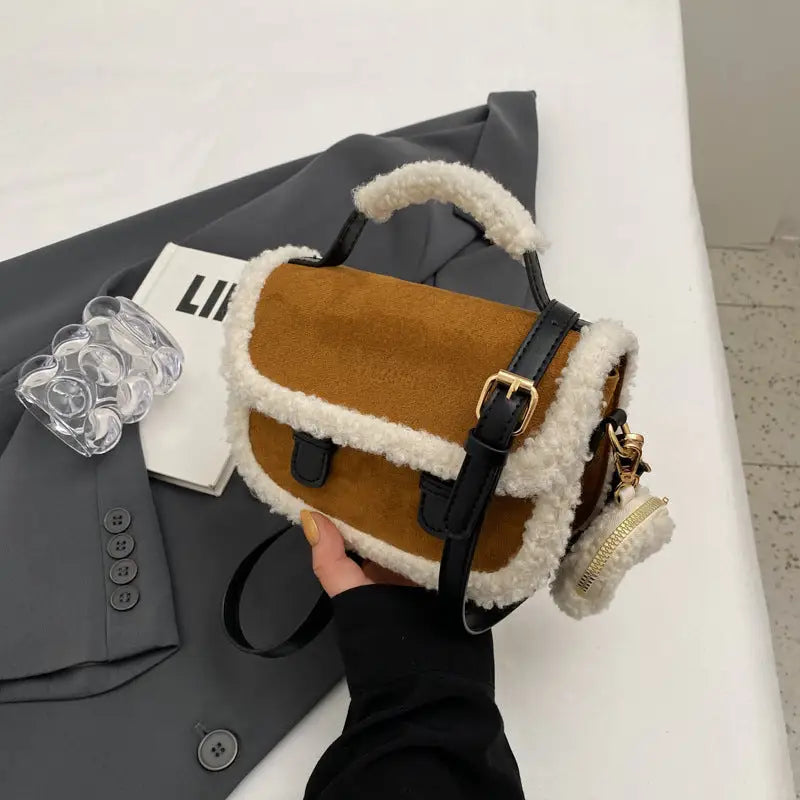Women’s Urban Plush Crossbody Bag in Polyester - Brown