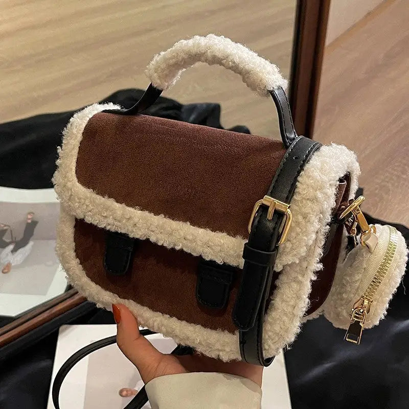 Women’s Urban Plush Crossbody Bag in Polyester - Coffee